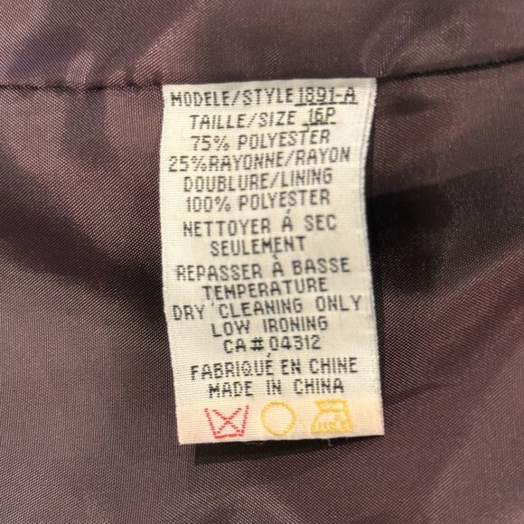 Jessica Petites Zip Front Collared Blazer Suit Jacket Purple/Black 16P - Picture 7 of 8